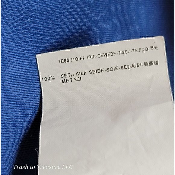 Balenciaga Silk Shift Dress 40 Color Block Blue White - Picture 11 of 12